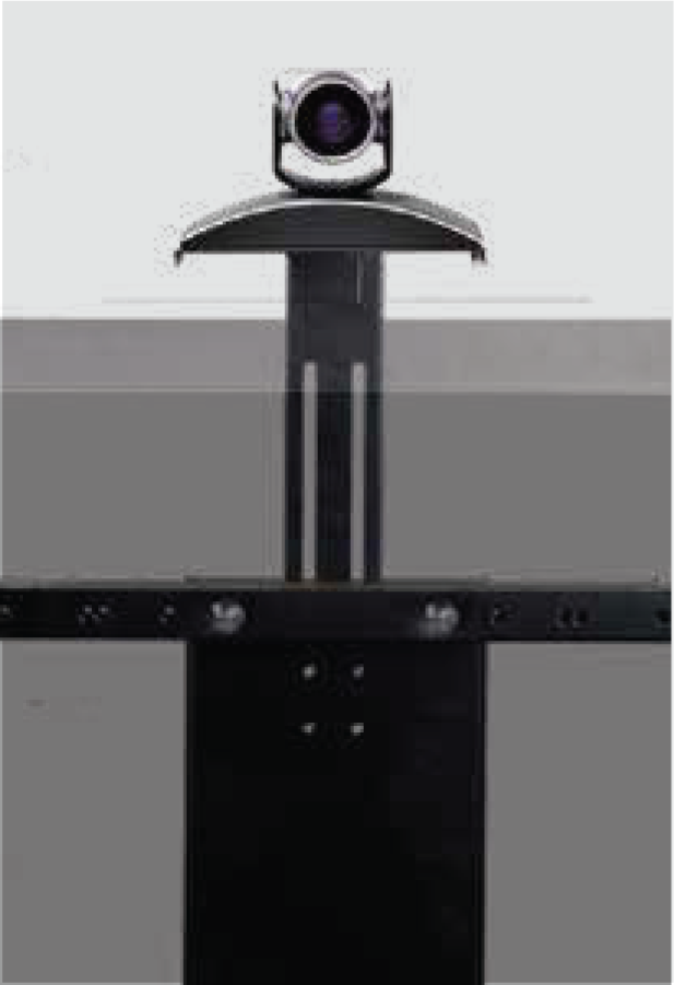 Video conference camera top shelf